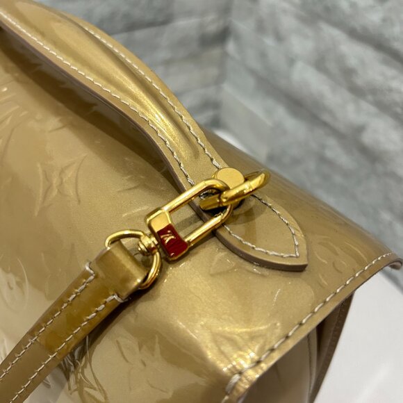 RARE LOUIS VUITTON Vernis Mirada 2Way Bag Gold - Picture 11 of 13